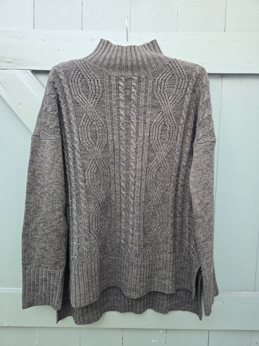 Sanctuary Green Cable Knit Turtleneck Sweater